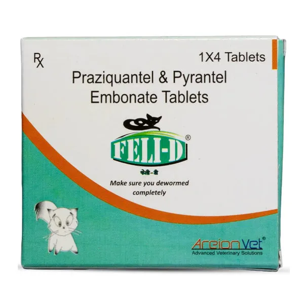 Feli D Deworming Tablets for Cats 4 Tablets