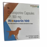 Atosporin (Cyclosporin) Capsules 100 Mg for Dogs 10 Capsules
