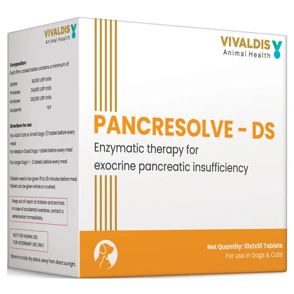 Pancresolve DS Tablets for Dogs and Cats 10 Tablets