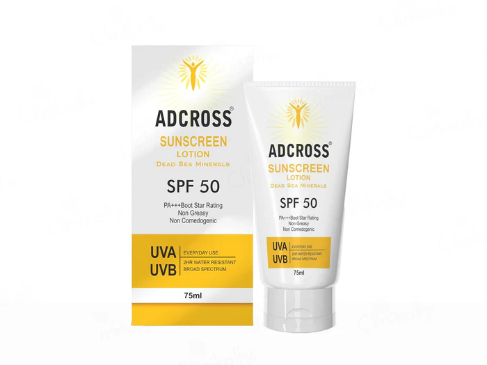 Adonis Adcross Sunscreen Lotion SPF 50 PA+++ 75 Ml