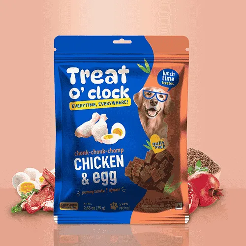 Treat O'Clock Chicken and Egg Treats for Dogs 75 Gm